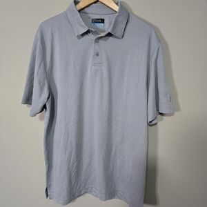 PGA Tour Men's Large Gray Polyester Polo Golf Shirt